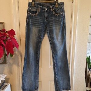 Grace In L.A.  Women's Boot Cut Jeans with Embellished Pockets